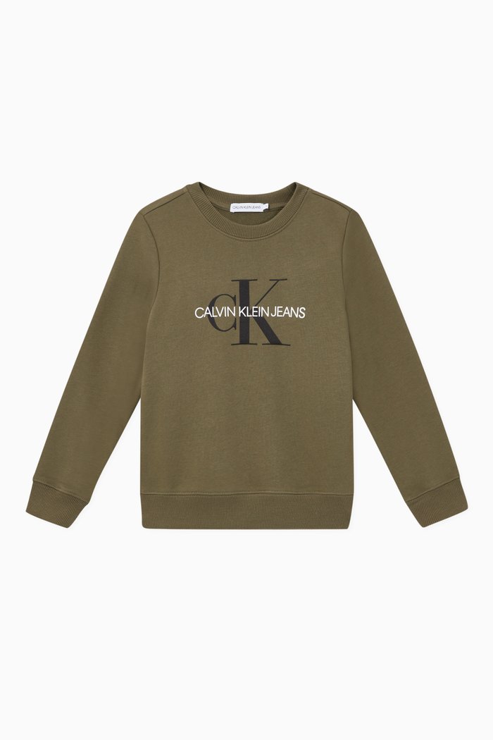 

CK Monogram Organic Cotton Sweatshirt, Green