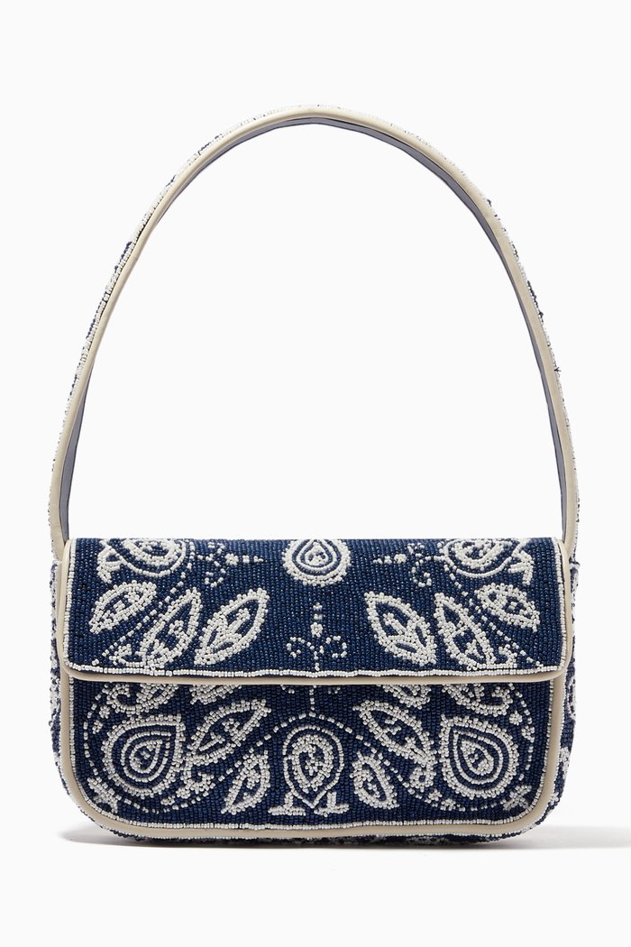 

Tommy Shoulder Bag in Glass Beads, Blue