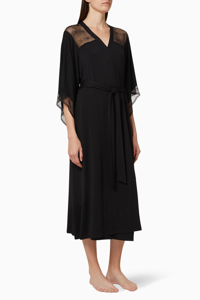 

Antoinette Kimono Robe, Black