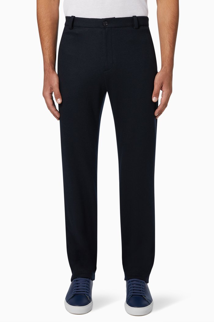 

Tailored Wool Jogging Pants, Blue