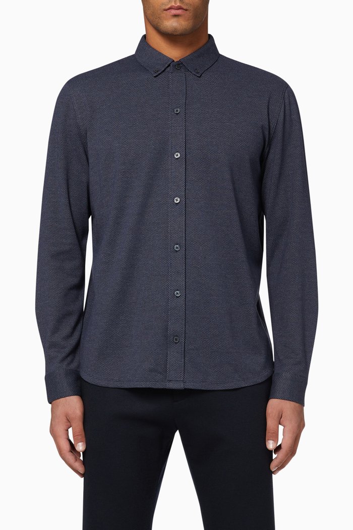 

Birdseye Button-Down Shirt, Blue