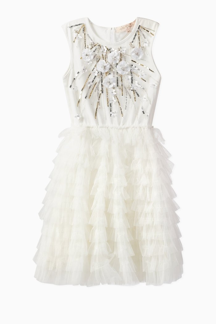 

Falling Snow Tulle Cotton Tutu Dress, White