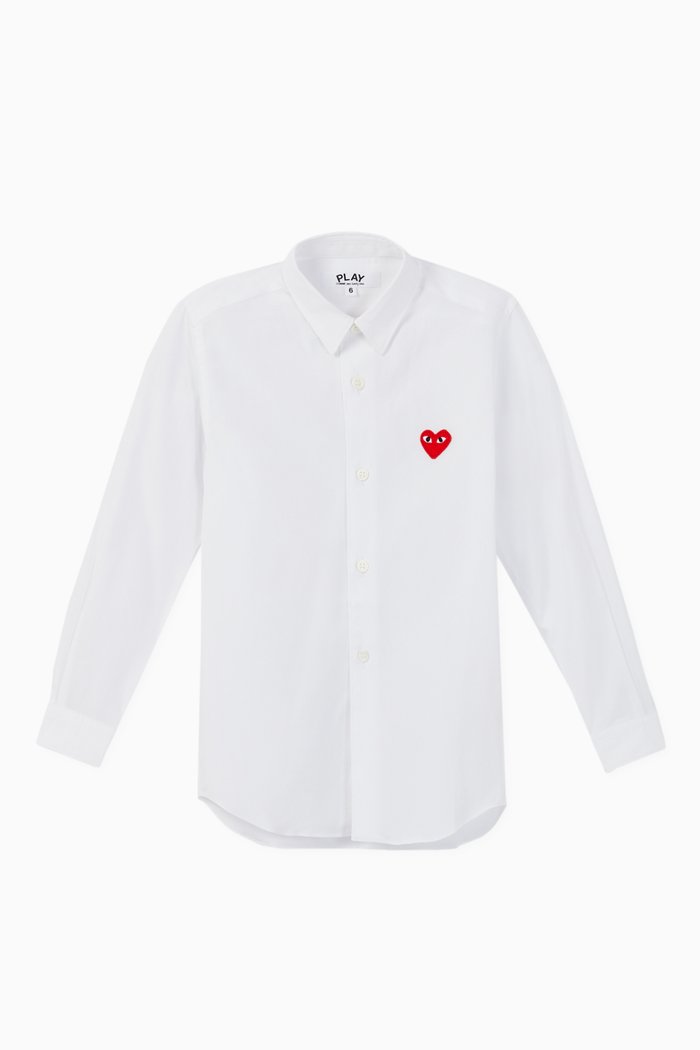 

Logo Appliqué Cotton Shirt, White