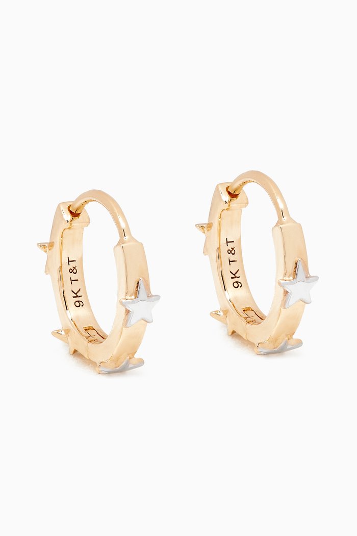 

Cosmic Tiny Star Hoop Earrings in 18kt Yellow Gold Vermeil