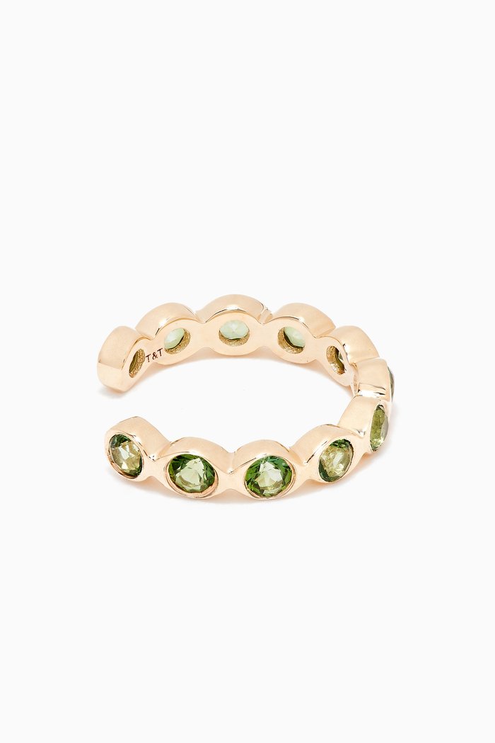 

Constellation Topaz Single Ear Cuff in 18kt Yellow Gold Vermeil, Green