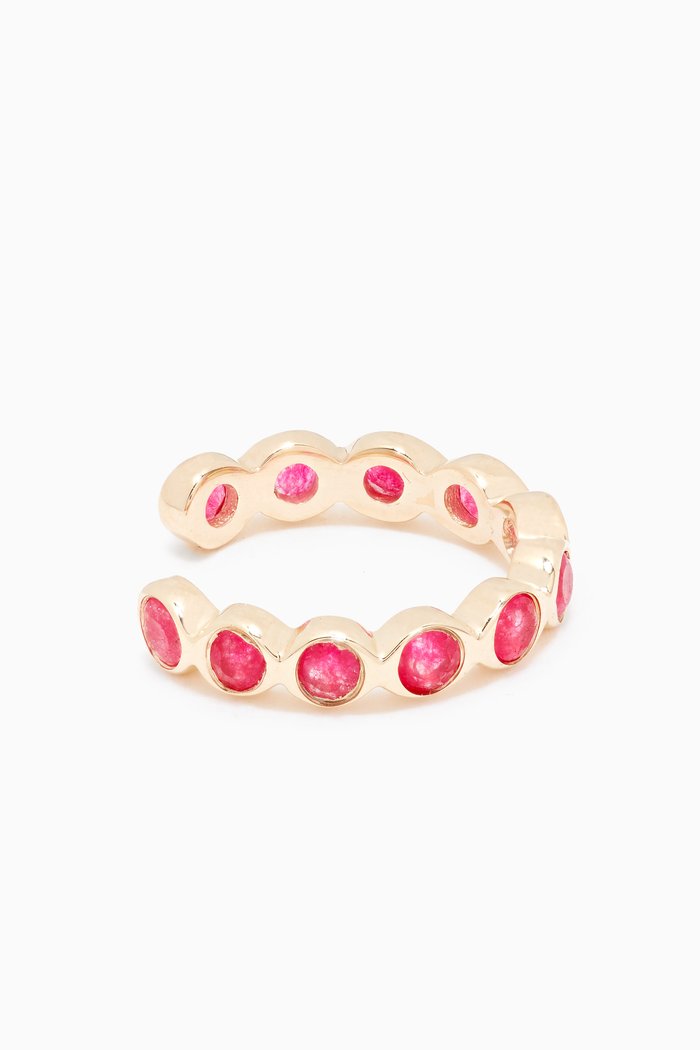 

Constellation Topaz Single Ear Cuff in 18kt Yellow Gold Vermeil, Pink