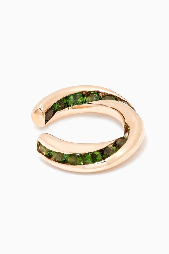

Treasure Topaz Single Cuff in 18kt Yellow Gold Vermeil, Green