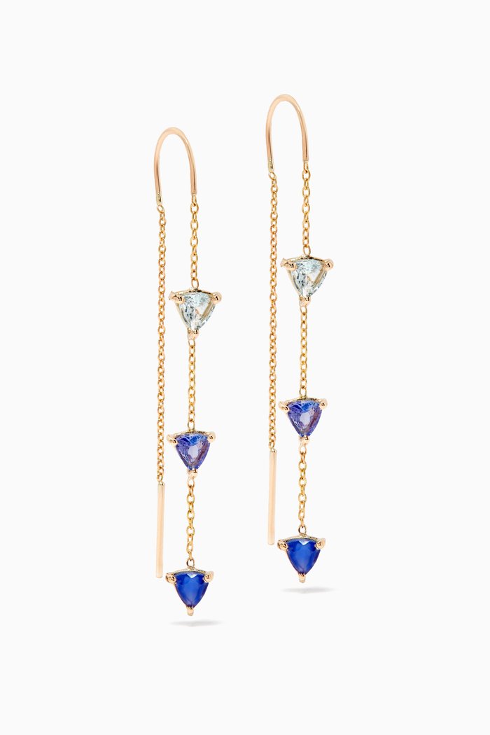 

Ocean `Needle & Thread` Droplet Earrings in 18kt Yellow Gold Vermeil