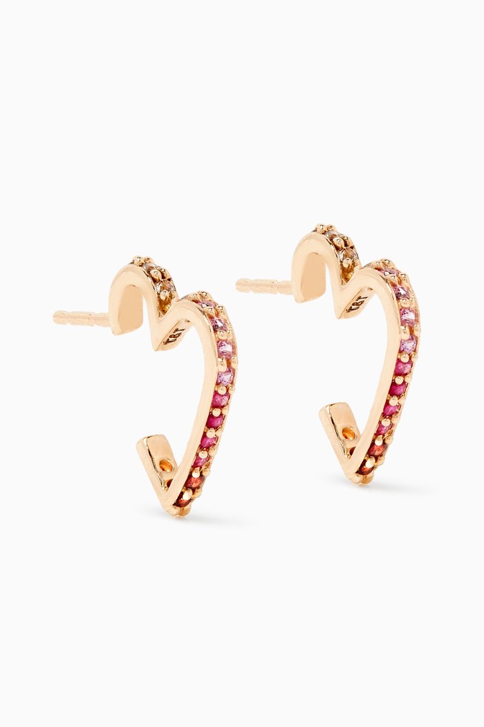 

Sweetheart Stone Hoop Earrings in 18kt Yellow Gold Vermeil