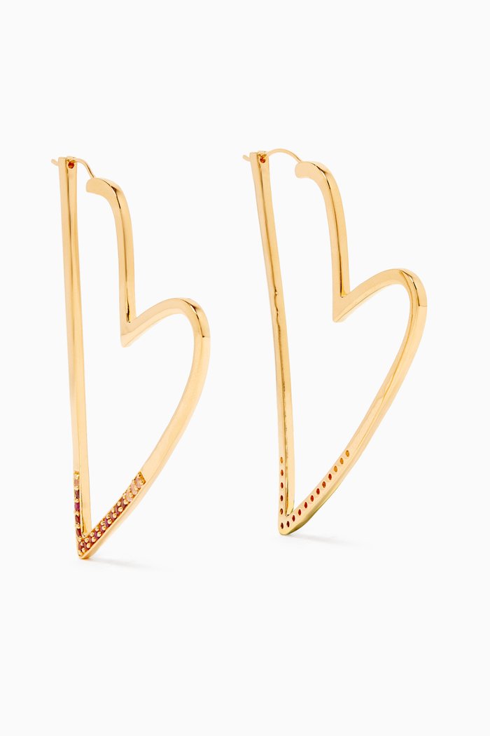 

Heartbreaker Stone Hoop Earrings in 18kt Yellow Gold Vermeil