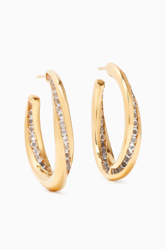 

Seashell Topaz Hoop Earrings in 18kt Yellow Gold Vermeil