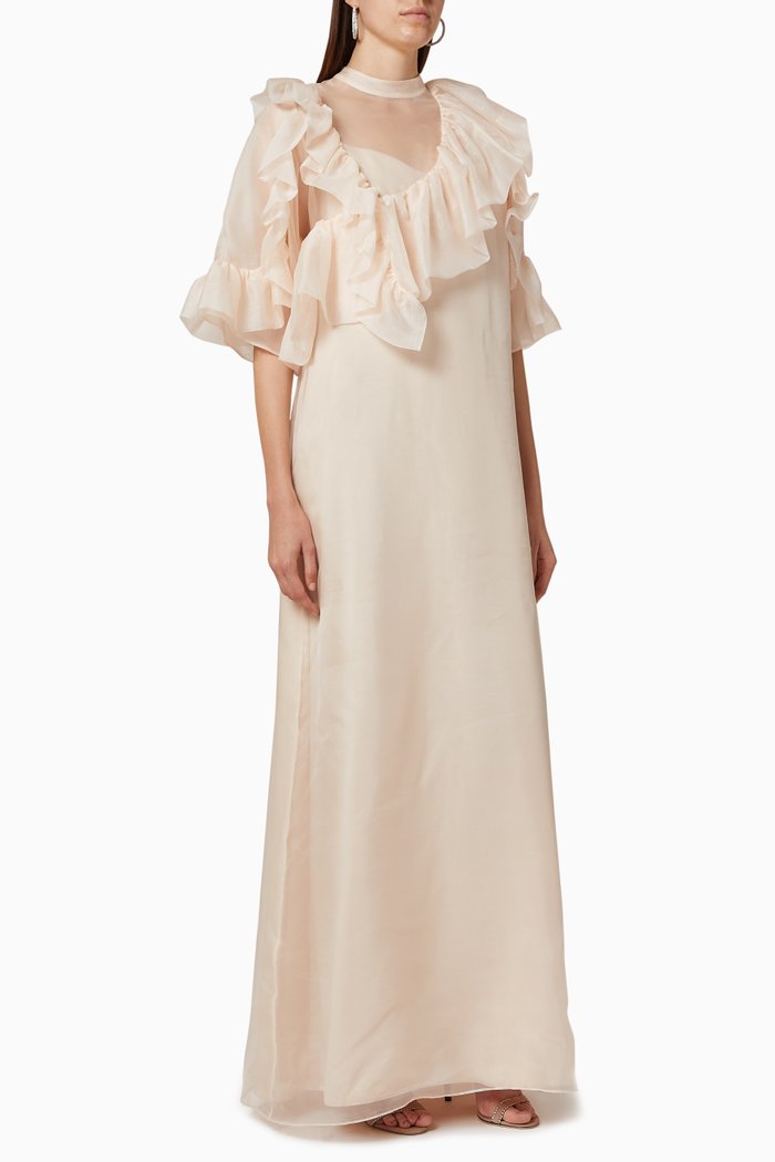 

Ruffle Organza Gown, Neutral