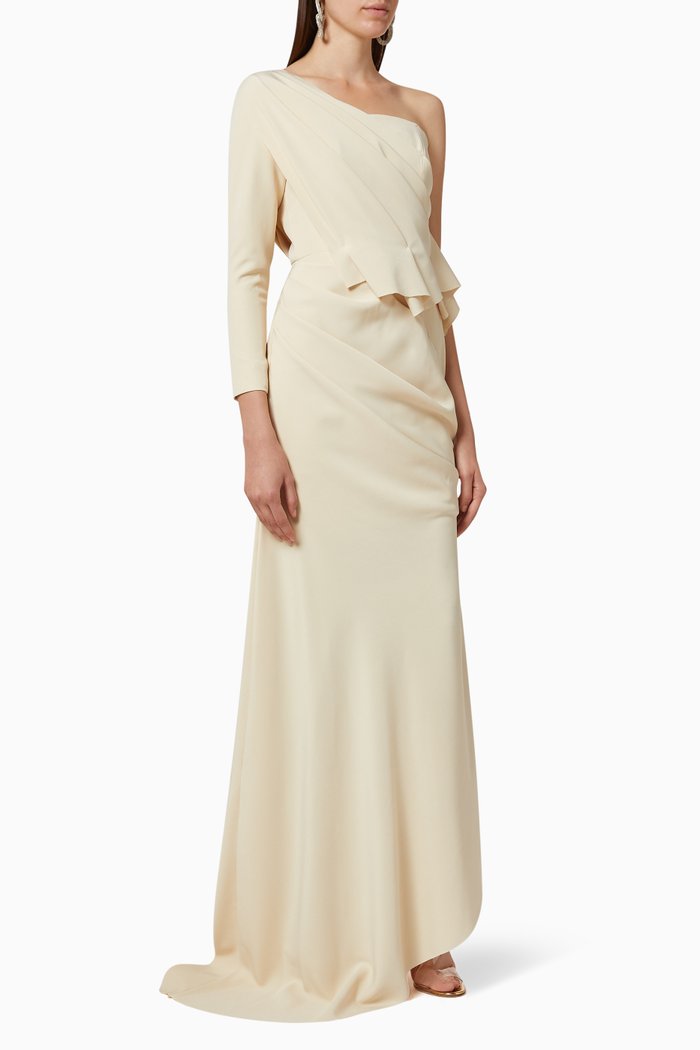 

Draped Frill Gown, Neutral