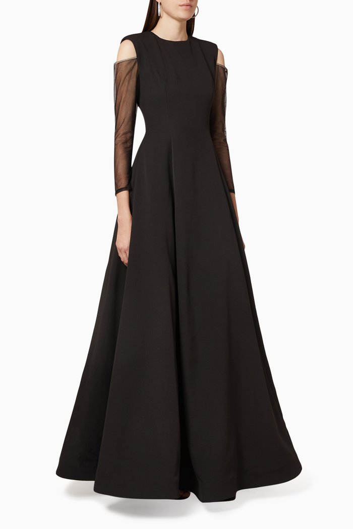 

Princess Cut Tulle Gown, Black