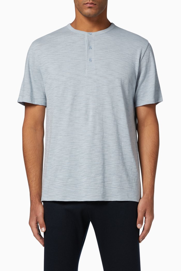 

Henley Striped T-Shirt, Blue