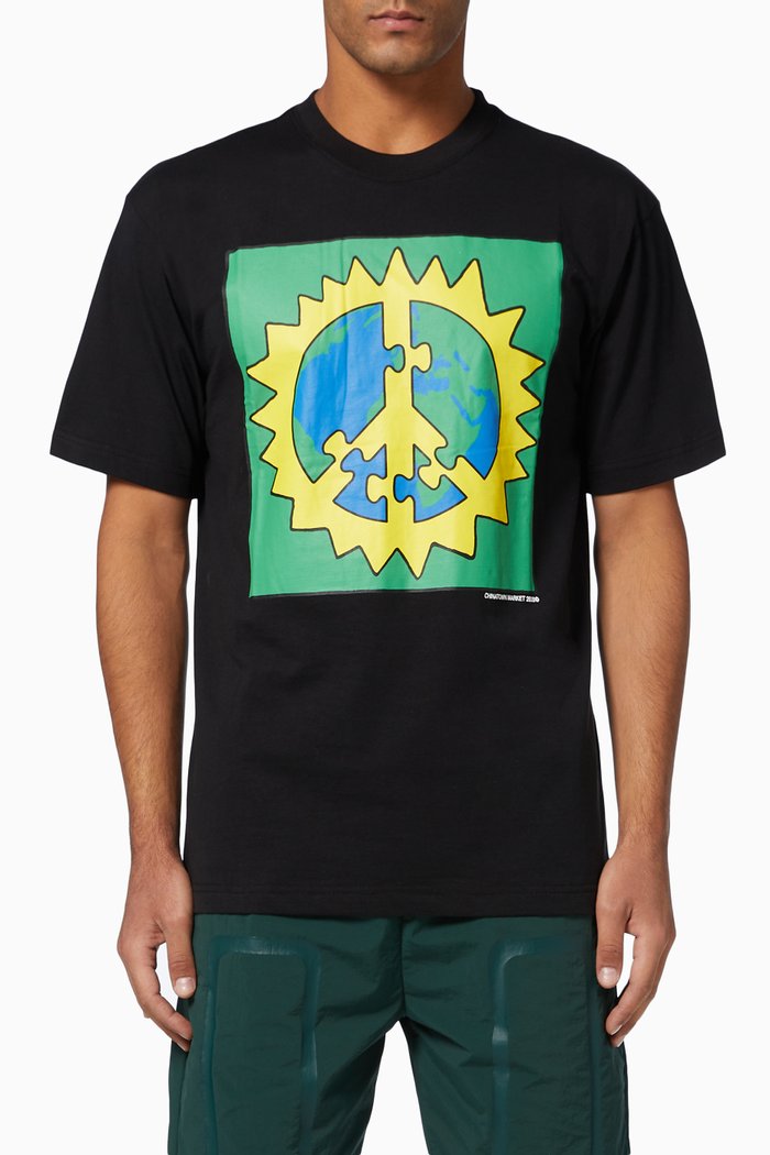 Peace It Cotton T-Shirt, Black