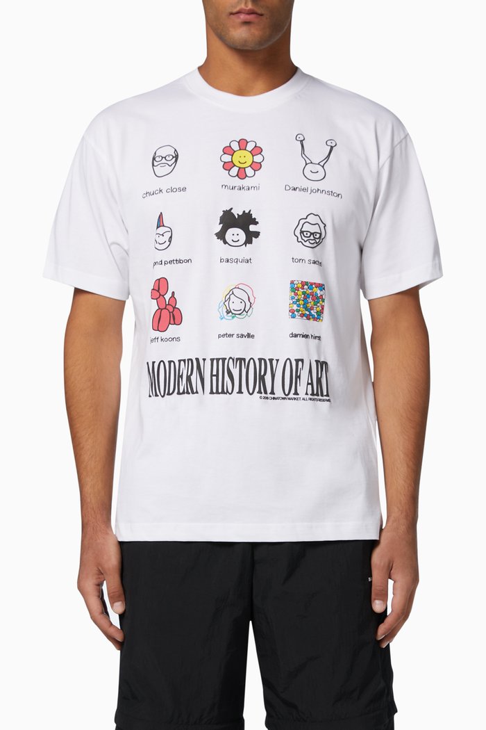 Modern Art Cotton T-Shirt, White