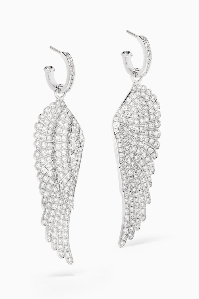 

Wings Classic Large Diamonds Earrings in 18kt White Gold
