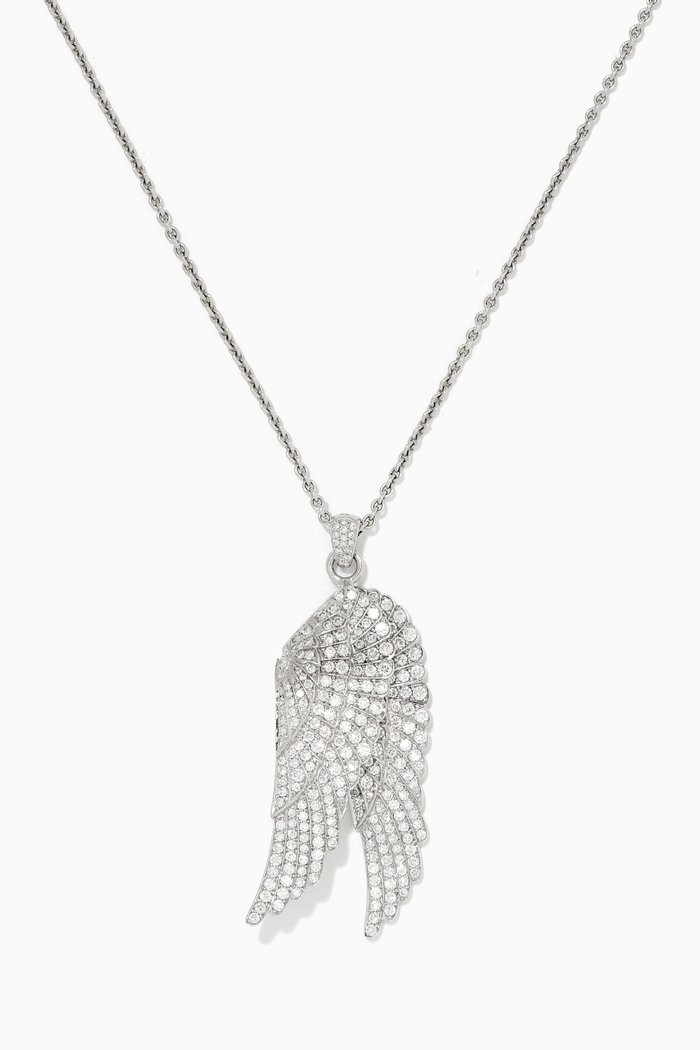 

Wings Classic Medium Diamond Double Pendant in 18kt White Gold