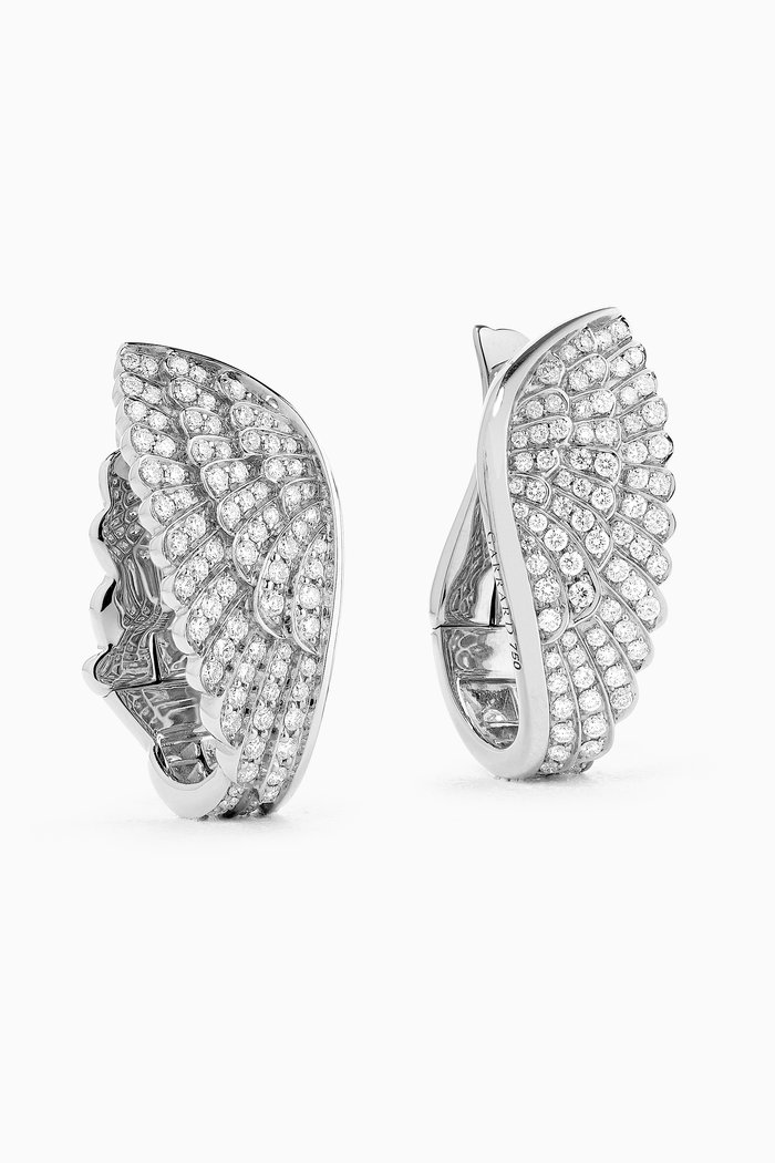 

Wings Classic Large Wrap Earrings in 18kt White Gold