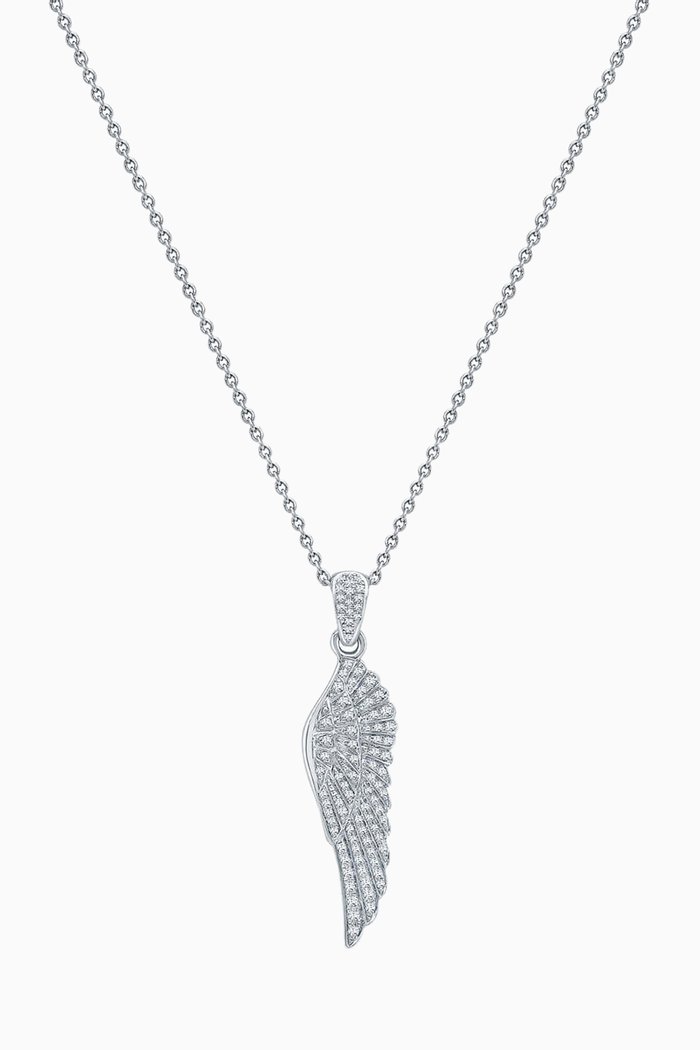 

Wings Classic Diamond Pendant in 18kt White Gold
