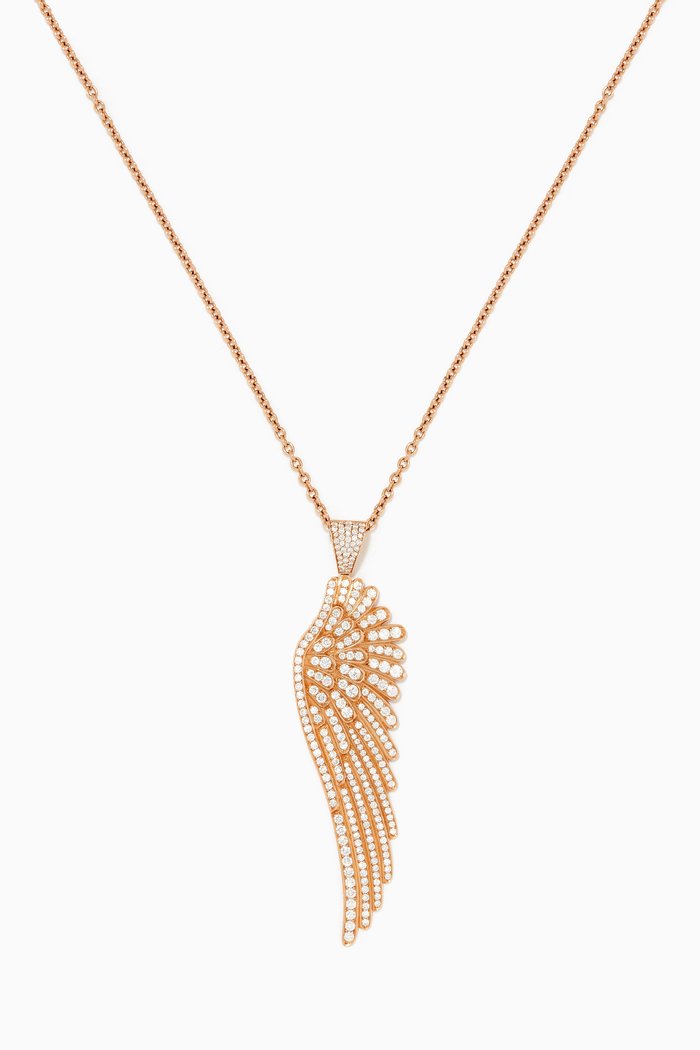 Wings Classic Large Pendant Necklace in 18kt Rose Gold