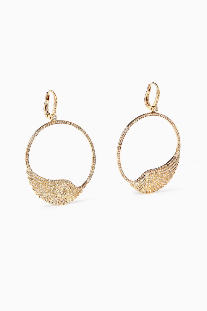 

Wings Classic Hoop Earrings in 18kt Yellow Gold