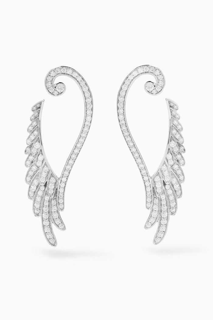 

Wings Embrace Earrings in 18kt White Gold