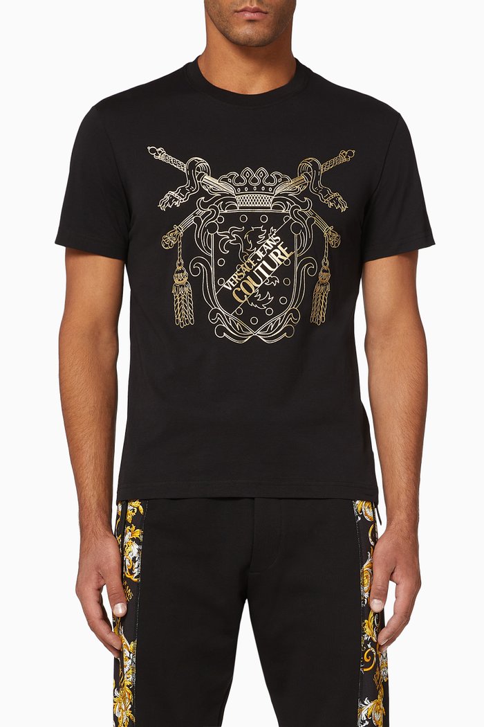 

Logo Shield Cotton T-Shirt, Black