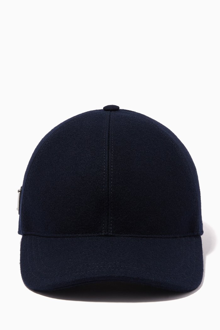 

Triangle Logo Baseball Cap in Wool, Blue