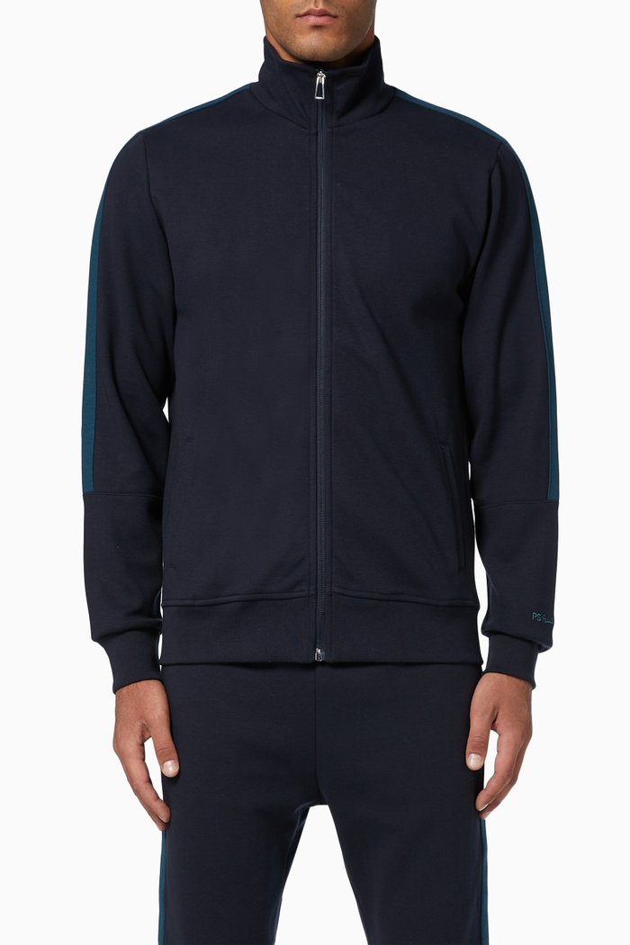 

Cotton Zipped Jacket, Blue