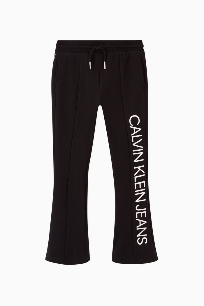 

Logo Organic Cotton Flared Sweatpants, Black