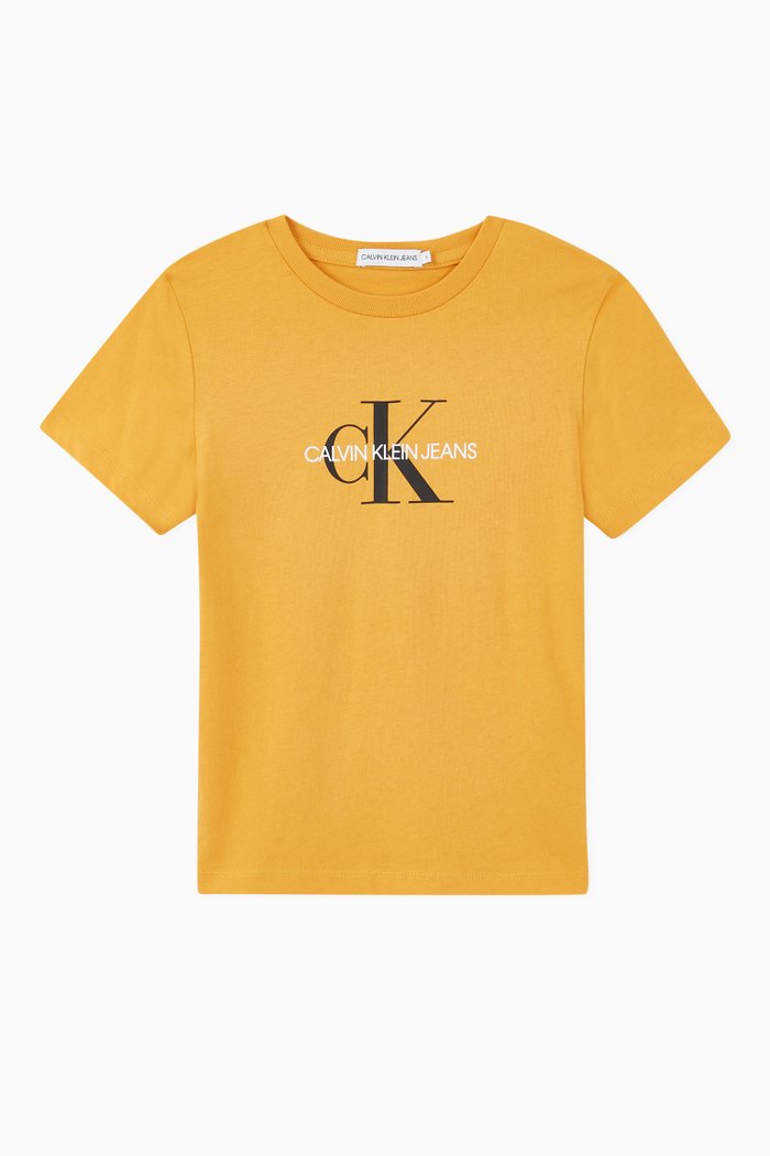 

Monogram Logo Organic Cotton T-Shirt, Yellow