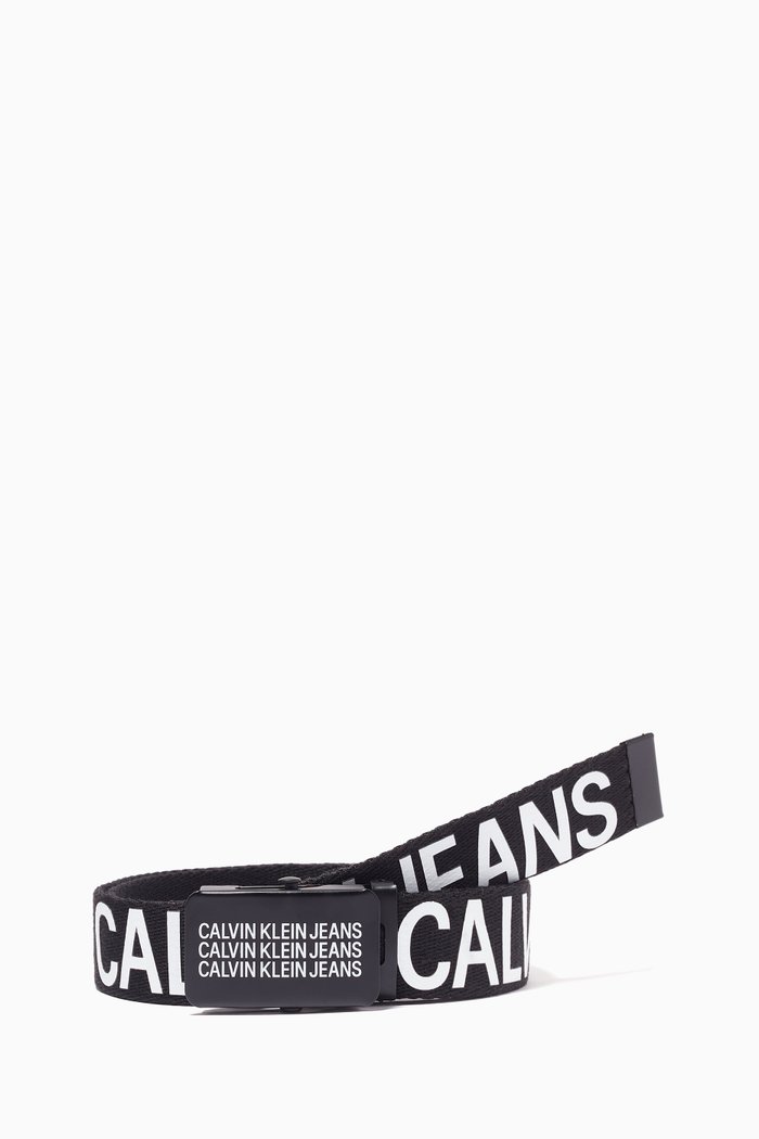 

Logo Belt in Canvas, Black