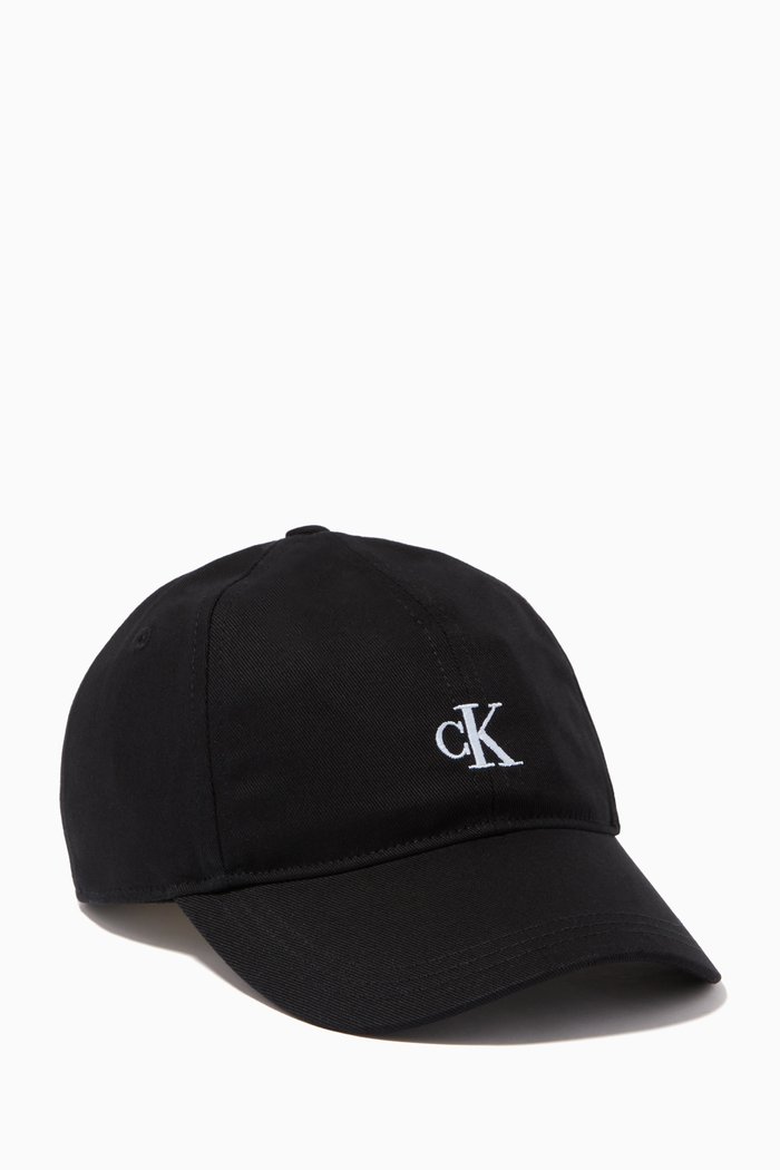 

Monogram Cap in Cotton Twill, Black