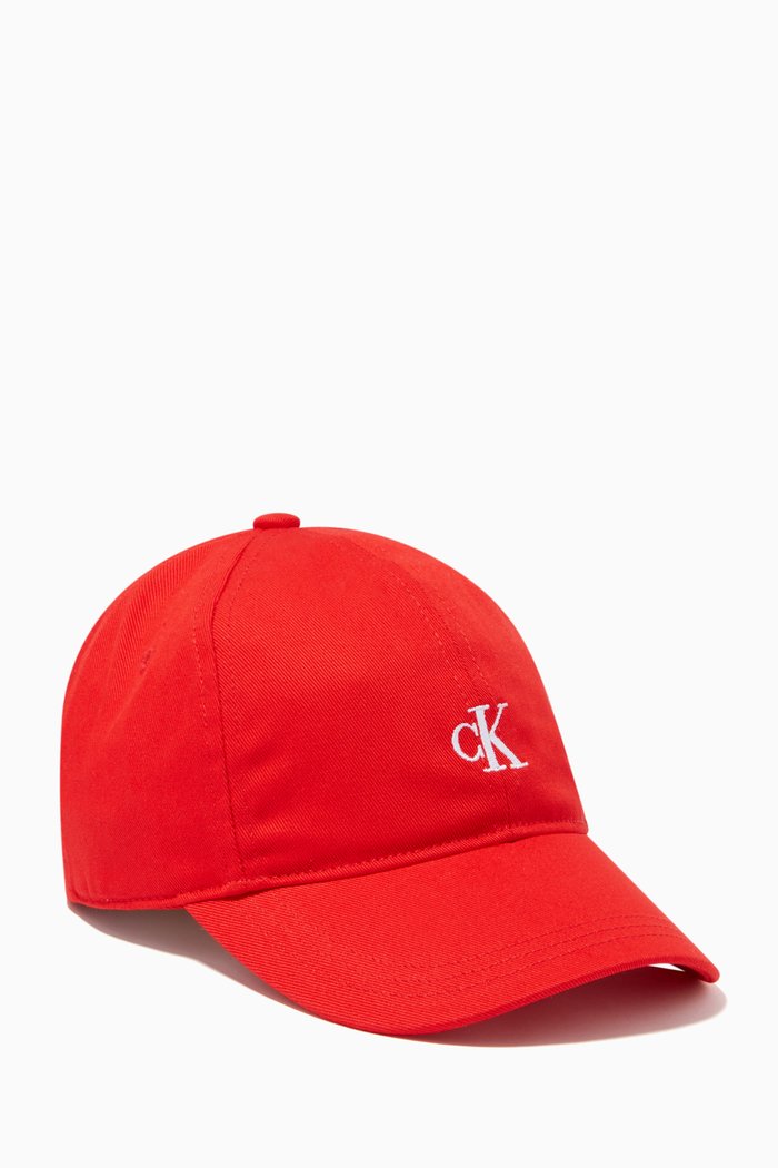 

Monogram Cap in Cotton Twill, Red