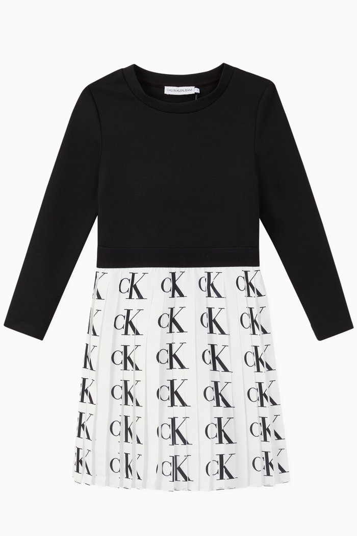 

CK Monogram Pleated Dress, Multicolour