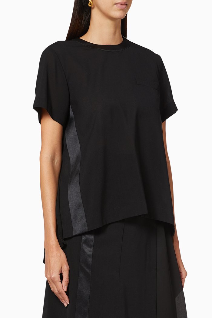 

Suiting Pleated Top, Black