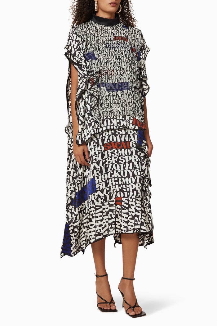 

X Alexander Girard Slogan Printed Dress, Black