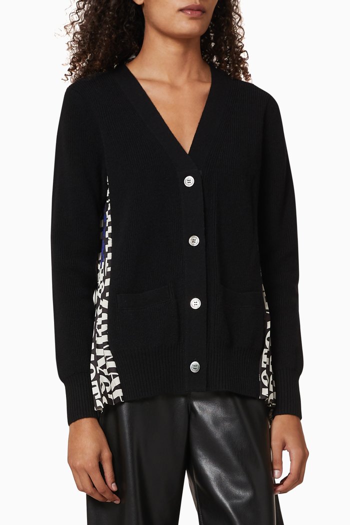 

X Alexander Girard Slogan Wool Cardigan, Black