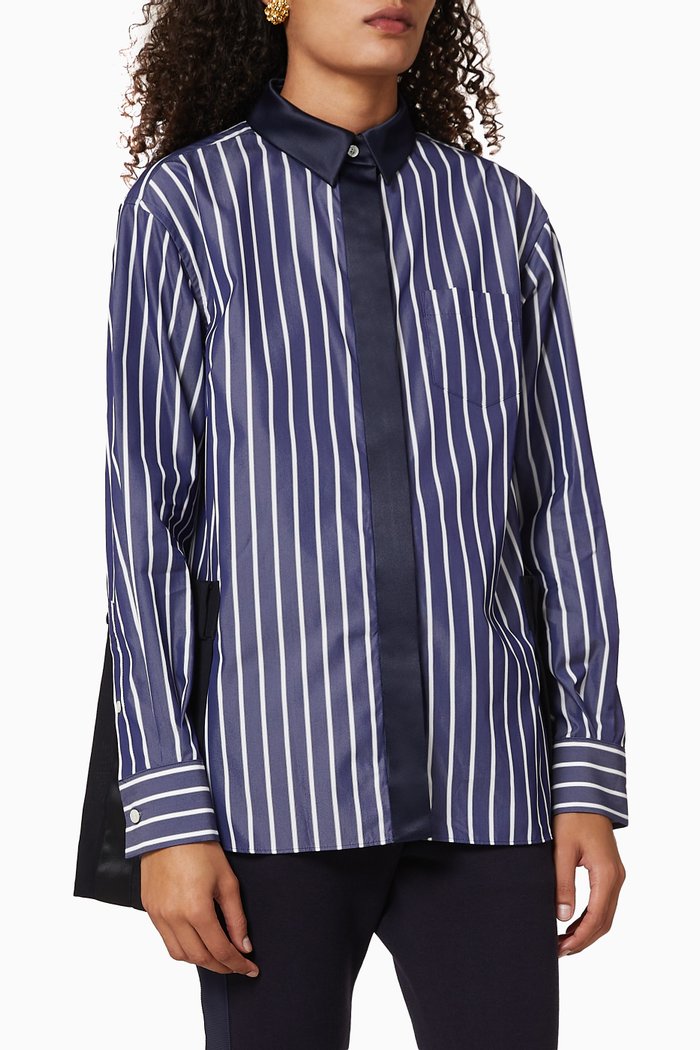 

Stripe Cotton Shirt, Blue