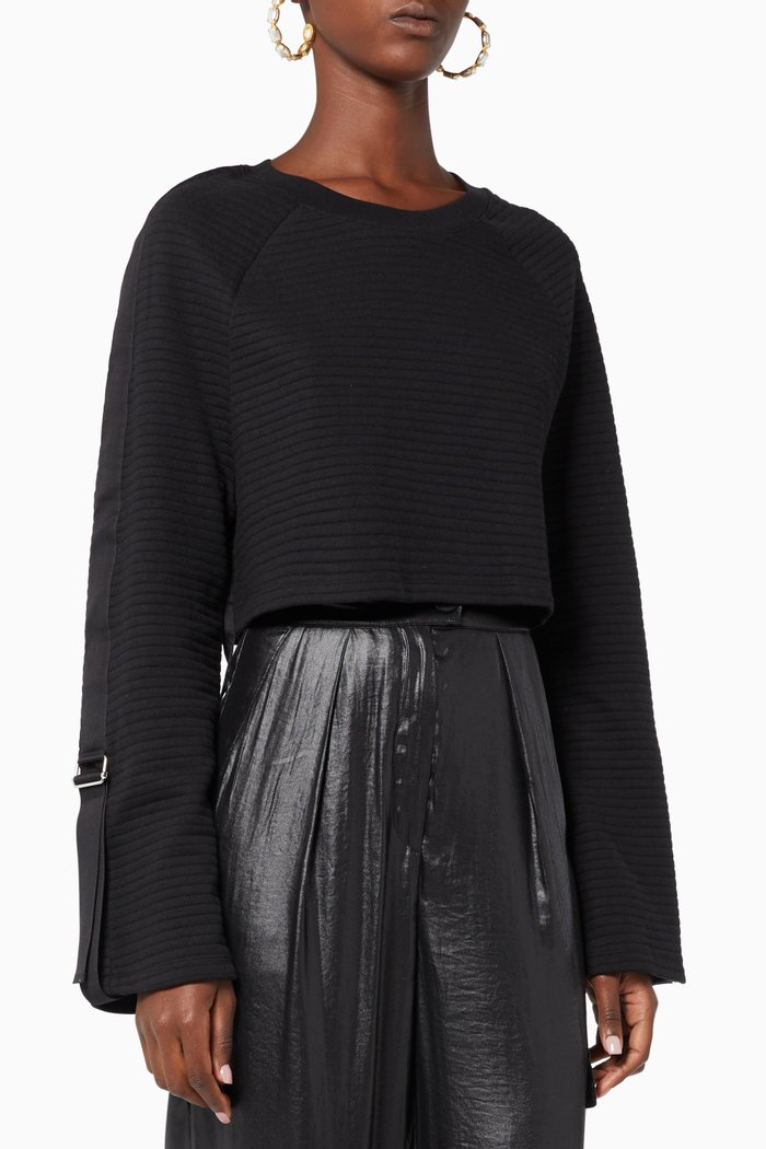 

Utilitarian Ripple Jersey Top, Black