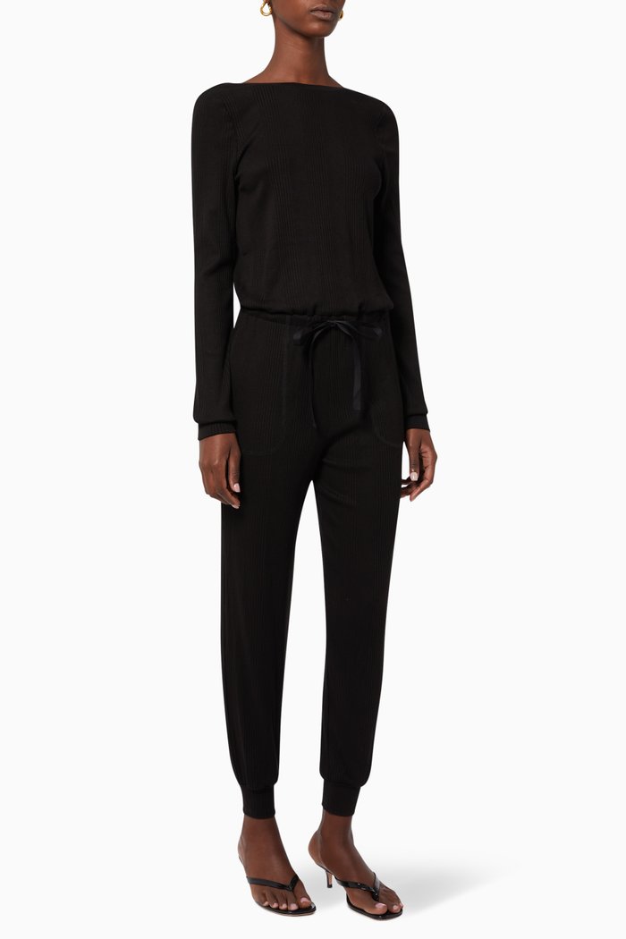

Division Rib Jumpsuit, Black