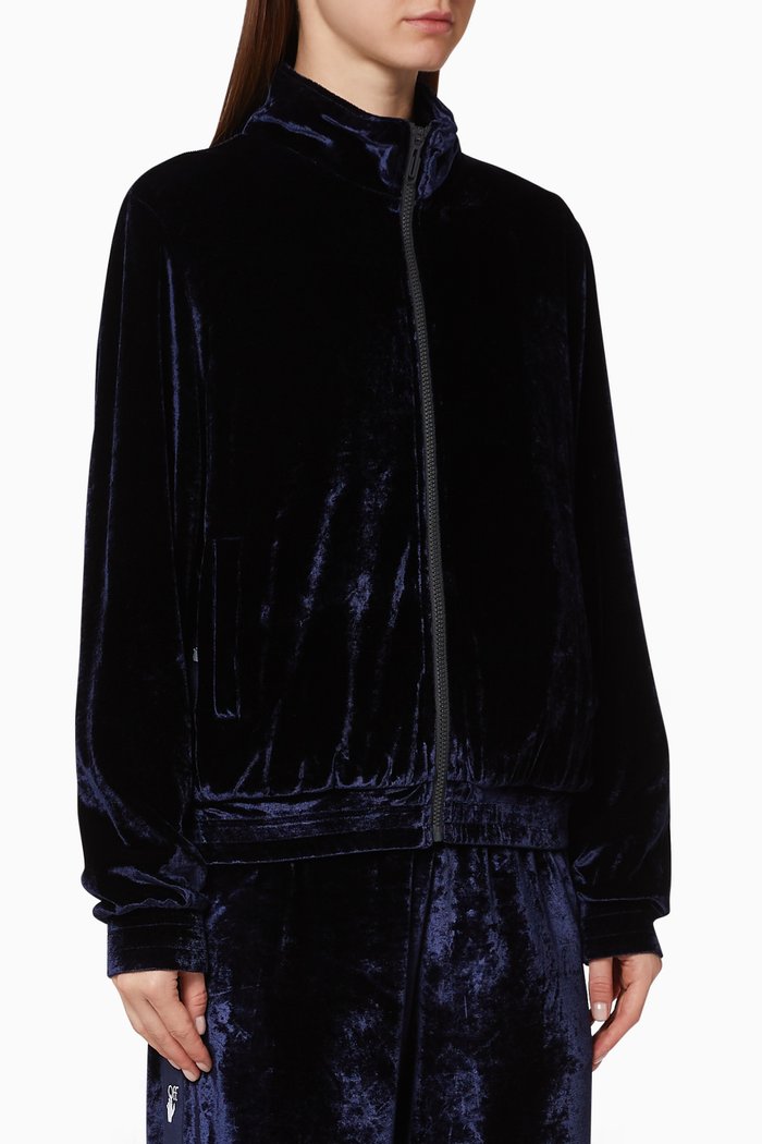 

Logo Velour Track Jacket, Blue