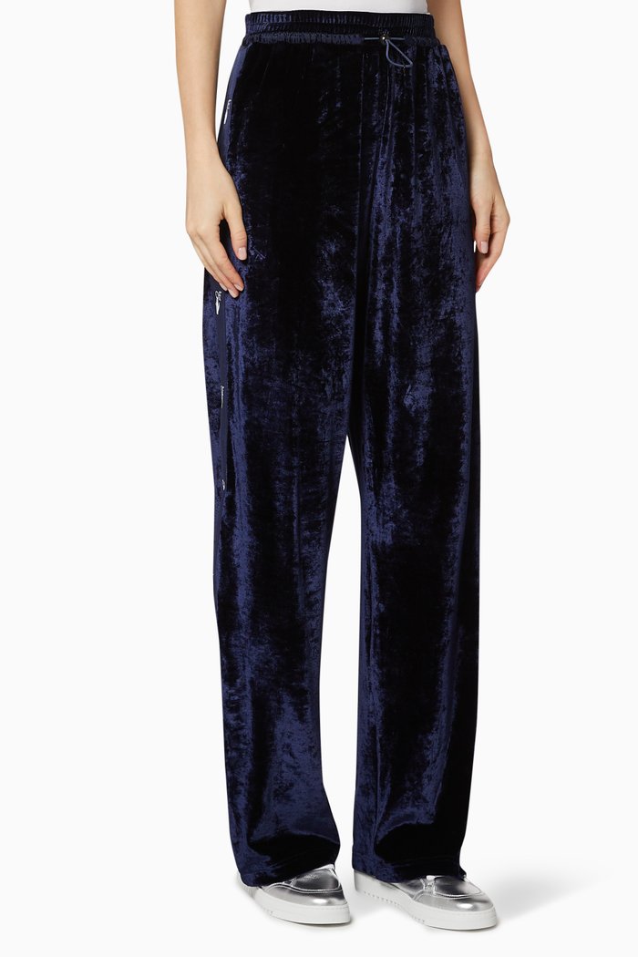 

Logo Velour Track Pants, Blue
