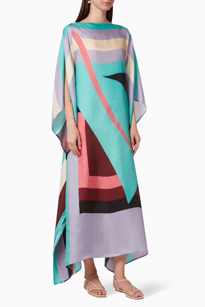 

Riperton Scarf Maxi Dress in Silk, Multicolour