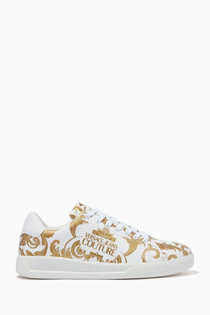 

Logo Baroque Sneakers in Leather, White
