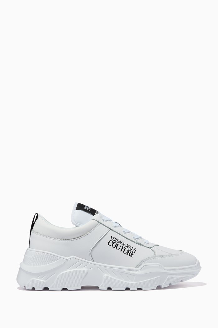 

Logo Chunky Sole Sneakers in Leather, White