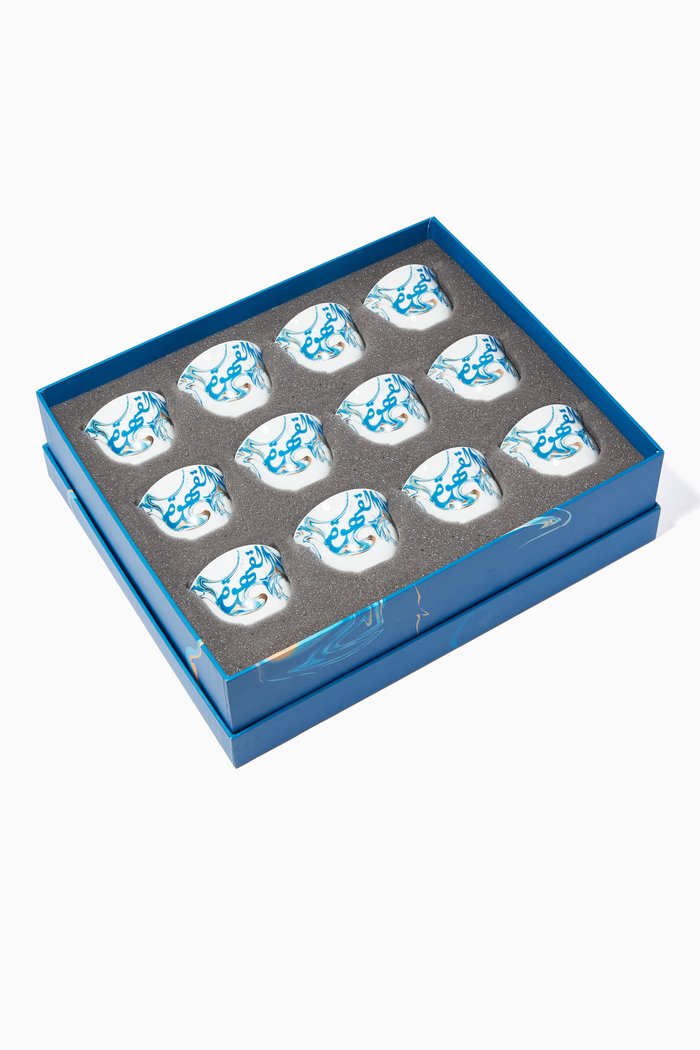 

Metamorphosis Arabic Coffee Cups, Set of 12 with Gift Box, Multicolour