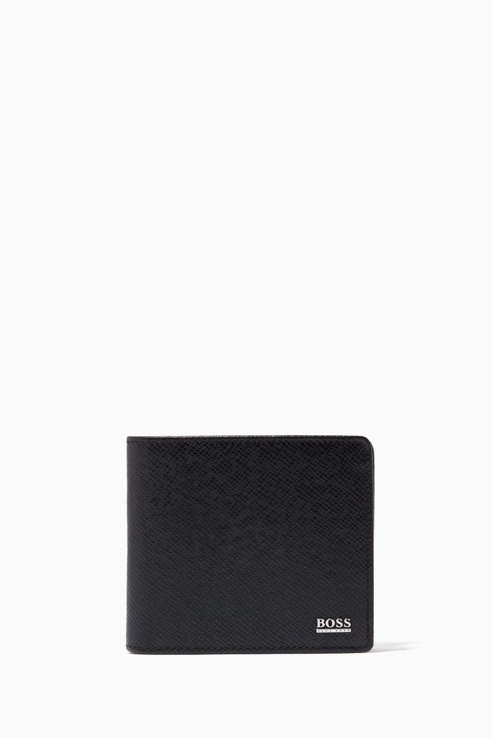 

Signature Bi-Fold Wallet in Leather, Black